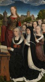 Barbara van Vlaenderbergh with her Daughters and Patron Saint, 1484 | Hans Memling