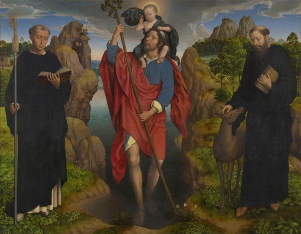 Saint Christopher with the infant Christ, 1484 | Hans Memling | Giclée Canvas Print