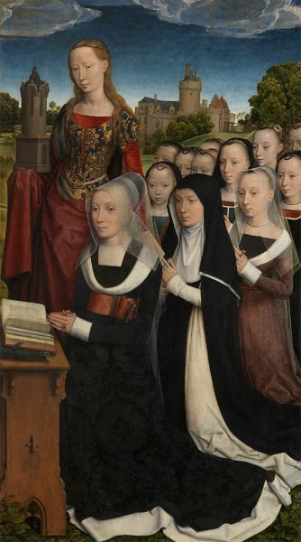 Barbara van Vlaenderbergh with her Daughters and Patron Saint, 1484 | Hans Memling | Giclée Canvas Print