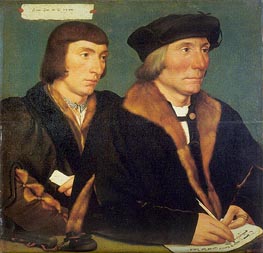 Thomas Godsalve und sein Sohn Sir John, 1528 von Hans Holbein | Leinwand Kunstdruck