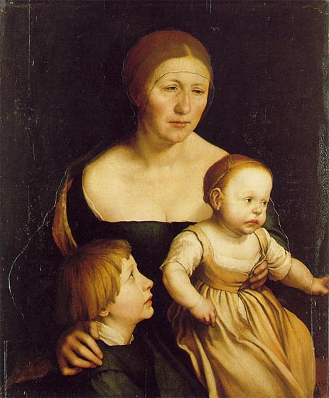 The Artist's Wife Elsbeth and her Two Children, c.1528 | Hans Holbein