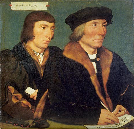 Portrait of Sir Thomas Godsalve and His Son John, 1528 | Hans Holbein | Giclée Canvas Print