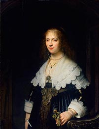 Portrait of Maria Trip, 1639 von Rembrandt | Leinwand Kunstdruck