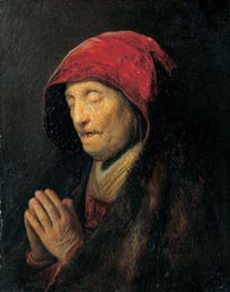 Old Woman Praying (Rembrandt's Mother Praying), c.1629/30 von Rembrandt | Leinwand Kunstdruck