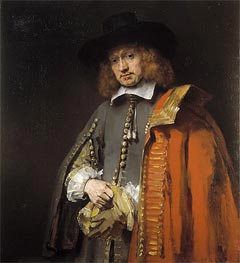 Portrait of Jan Six, 1654 by Rembrandt | Canvas Print