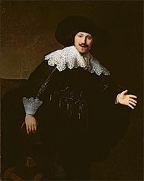 Rembrandt | Portrait of a Seated Man Rising from his Chair, 1633 | Giclée Canvas Print