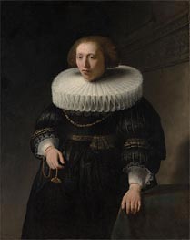 Portrait of a Woman, probably a Member of the Van Beresteyn Family | Rembrandt | Painting Reproduction