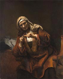 Rembrandt | Old Woman Cutting Her Nails, 1648 | Giclée Canvas Print