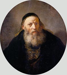 A Rabbi with a Cap | Rembrandt | Painting Reproduction