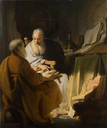 Two Old Men Disputing | Rembrandt | Painting Reproduction