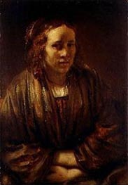 Portrait of Hendrickje Stoffels, n.d. by Rembrandt | Canvas Print