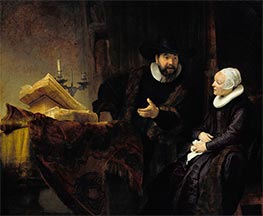 Der Mennonitenprediger Cornelis Claesz Anslo (1592-1646) und seine Frau Aeltje Gerritsdr Schouten, 1641 von Rembrandt | Leinwand Kunstdruck