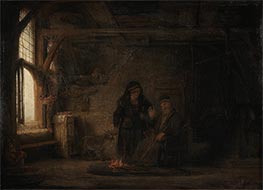 Tobias's Wife with the Goat | Rembrandt | Painting Reproduction