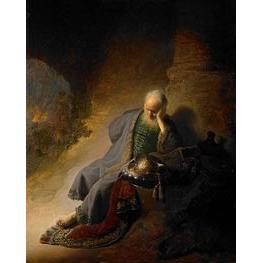 Jeremiah Lamenting the Destruction of Jerusalem - Rembrandt