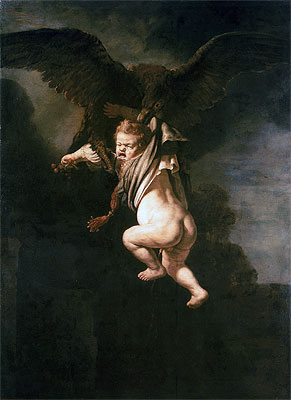 Ganymed in den Fängen des Adlers, 1635 | Rembrandt | Giclée Leinwand Kunstdruck