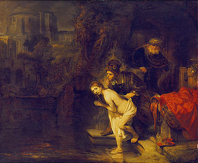 Susanna im Bade, 1647 von Rembrandt | Leinwand-Kunstdruck
