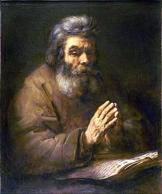 Alter Mann betet, 1661 | Rembrandt | Giclée Leinwand Kunstdruck