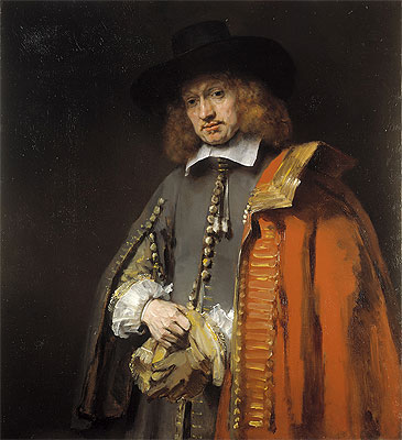 Portrait of Jan Six, 1654 | Rembrandt | Giclée Leinwand Kunstdruck