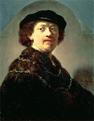 Self-Portrait in a Black Cap, 1637 | Rembrandt | Giclée Canvas Print
