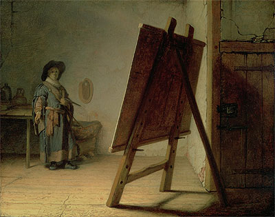 Artist in his Studio, c.1627/28 | Rembrandt | Giclée Canvas Print