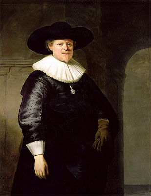 Bildnis eines Mannes, möglicherweise des Dichters Jan Harmensz. Krul, 1633 | Rembrandt | Giclée Leinwand Kunstdruck