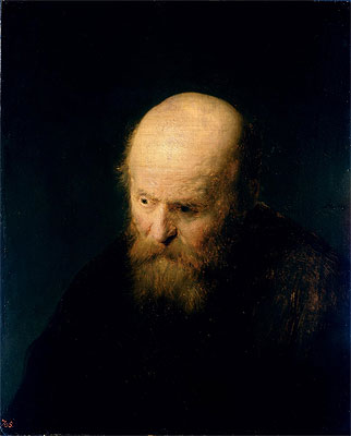Head of a Bald, Old Man, 1632 | Rembrandt | Giclée Canvas Print