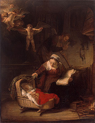 Holy Family, 1645 | Rembrandt | Giclée Leinwand Kunstdruck