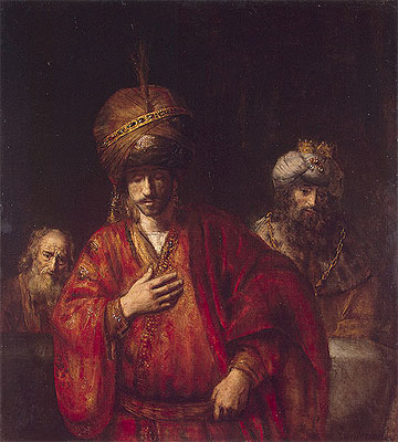 Haman Recognizes His Fate, 1665 | Rembrandt | Giclée Leinwand Kunstdruck