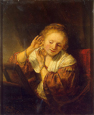 Young Woman with Earrings, 1657 | Rembrandt | Giclée Canvas Print