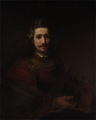 Man with a Magnifying Glass, c.1660/64 | Rembrandt | Giclée Leinwand Kunstdruck