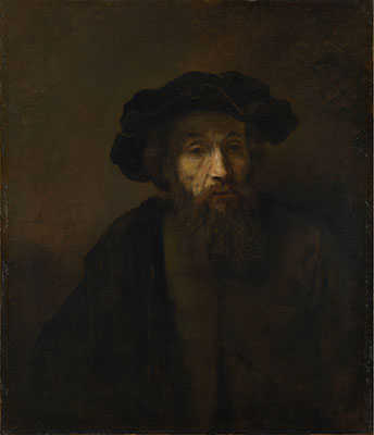A Bearded Man in a Cap, c.1655/60 | Rembrandt | Giclée Leinwand Kunstdruck