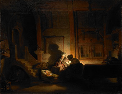 The Holy Family at Night, 1648 | Rembrandt | Giclée Leinwand Kunstdruck