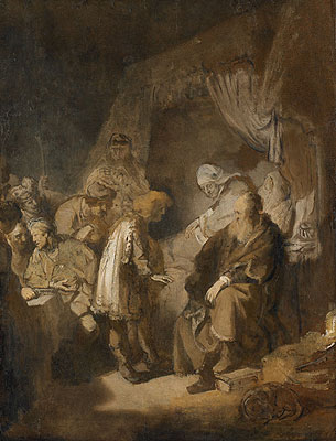 Joseph Tells his Dreams to Jacob, 1633 | Rembrandt | Giclée Leinwand Kunstdruck