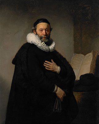 Bildnis des Johannes Wtenbogaert, 1633 von Rembrandt | Leinwand-Kunstdruck