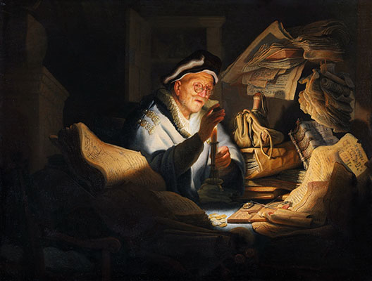 Der Geldwechsler, 1627 | Rembrandt | Giclée Leinwand Kunstdruck