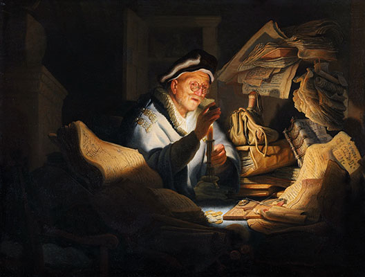 Wechsler, 1627 von Rembrandt | Leinwand-Kunstdruck