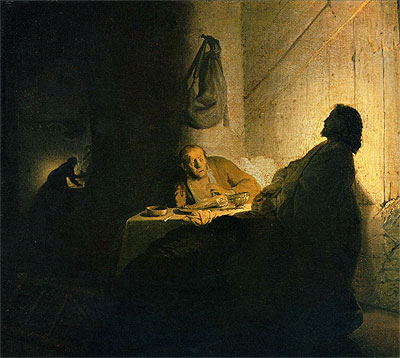 Christ in Emmaus, c.1628 | Rembrandt | Giclée Leinwand Kunstdruck