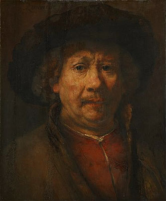 Self Portrait, c.1655/57 | Rembrandt | Giclée Leinwand Kunstdruck