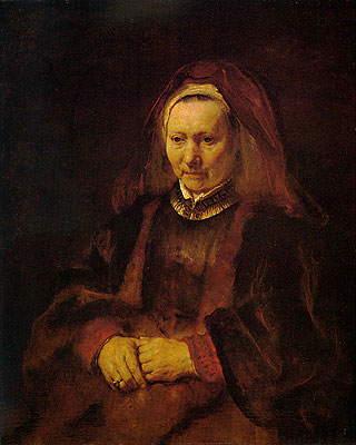 Portrait of an Elderly Woman, c.1650/52 | Rembrandt | Giclée Leinwand Kunstdruck