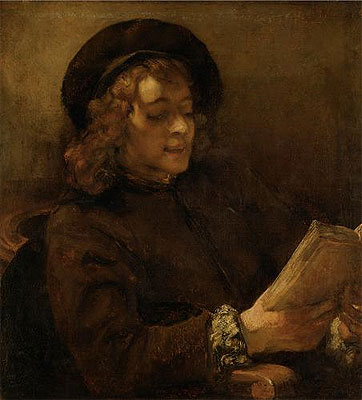 Titus Reading, c.1656/57 | Rembrandt | Giclée Leinwand Kunstdruck