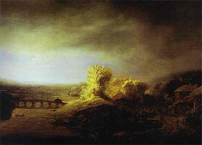 Landscape with a Long Arched Bridge, c.1635/40 | Rembrandt | Giclée Canvas Print
