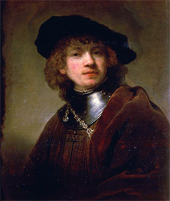 Rembrandt | 'Tronie' of a Young Man with Gorget and Beret, c.1639 | Giclée Canvas Print