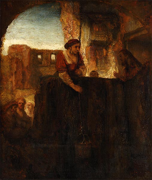 Christ and the Woman of Samaria, 1668 | Rembrandt | Giclée Canvas Print