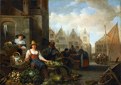 The Vegetable Market, 1662 | Hendrik Martensz Sorgh | Giclée Leinwand Kunstdruck