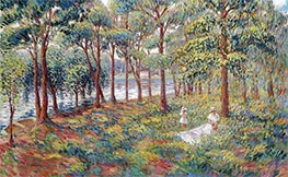 Madame Lebasque and Her Daughter at the Edge of the Marne | Henri Lebasque | Painting Reproduction