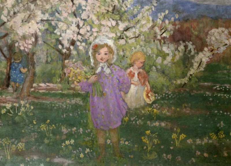 Children in a Blossoming Orchard, 1910 | Henri Lebasque | Giclée Canvas Print