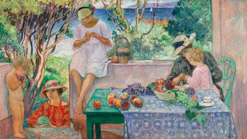 Afternoon Tea on the Terrace in Sainte-Maxime, 1914 | Henri Lebasque | Giclée Canvas Print