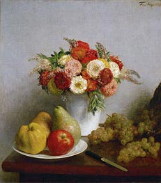 Flowers and Fruits, 1865 by Fantin-Latour | Canvas Print