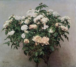 Still Life with White Roses, 1875 by Fantin-Latour | Canvas Print