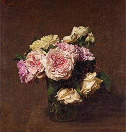Roses in a Vase | Fantin-Latour | Painting Reproduction